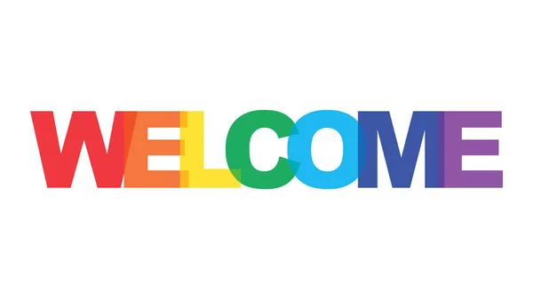 Elemento de logotipo de texto de color arco iris bienvenida — Vector de stock