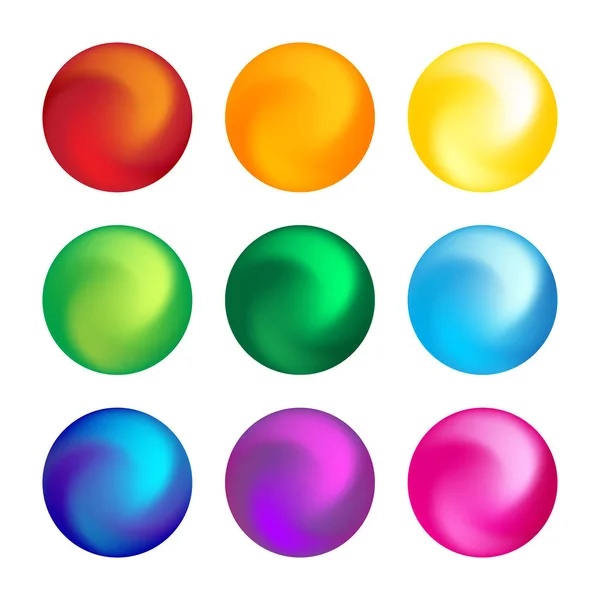 虹色のボール三次元デザイン要素の設定 — ストックベクタ