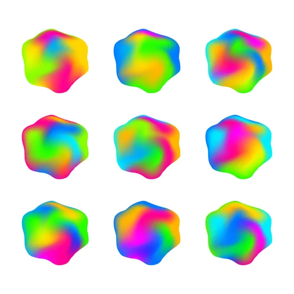 Abstrato arco-íris brilhante multicolorido design líquido de gelatina sem forma — Vetor de Stock
