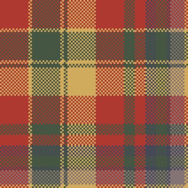 Kırmızı yeşil kontrol ekose doku Tekstil seamless modeli