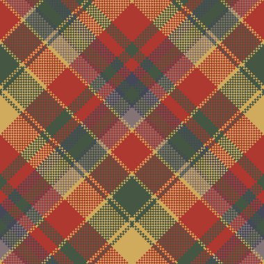 Kırmızı yeşil kontrol ekose doku Tekstil seamless modeli