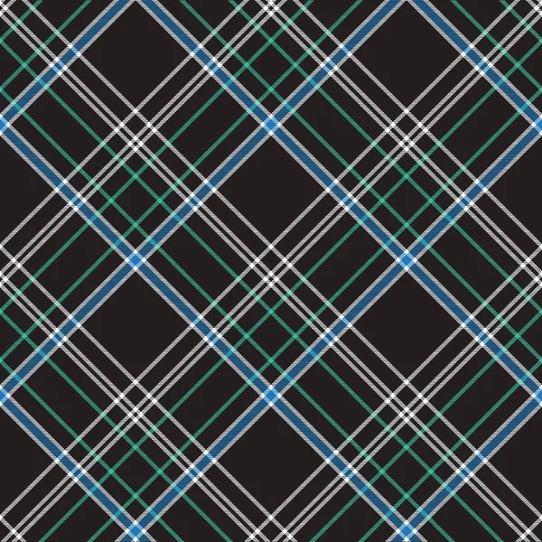 Black check plaid fabric texture seamless pattern — Stock Vector