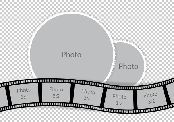 家庭相册用胶片带圆 photoframes — 图库矢量图片