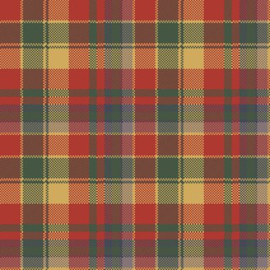 Kırmızı yeşil kontrol ekose doku Tekstil seamless modeli