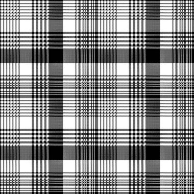 Siyah ve beyaz kumaş doku onay tartan seamless modeli