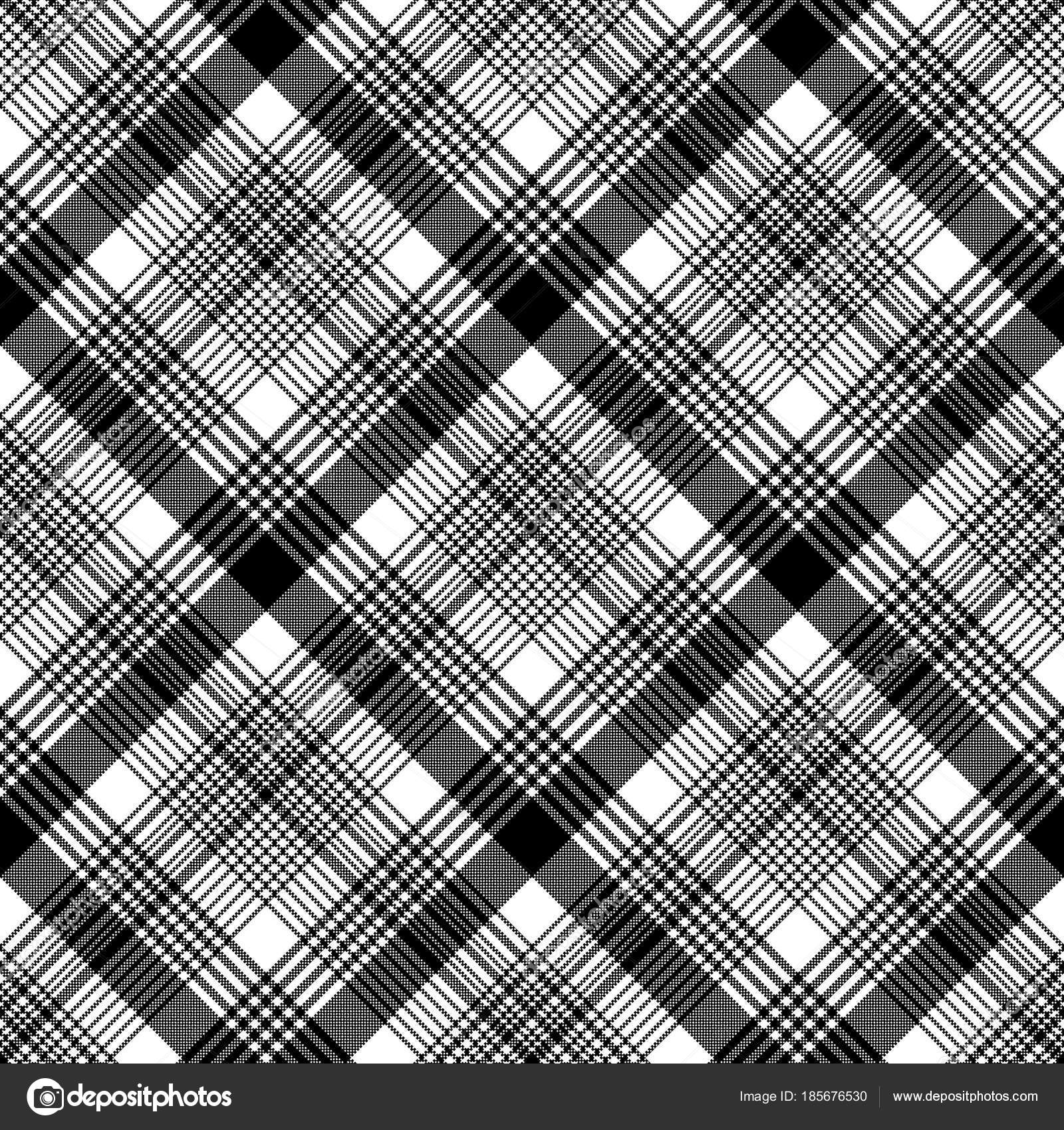 Reticolo Senza Giunte In Bianco E Nero Tessuto Trama Check