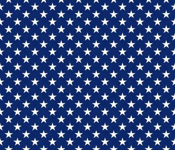 USA styl vzor bezešvé bílé hvězdy na modrém pozadí — Stockový vektor