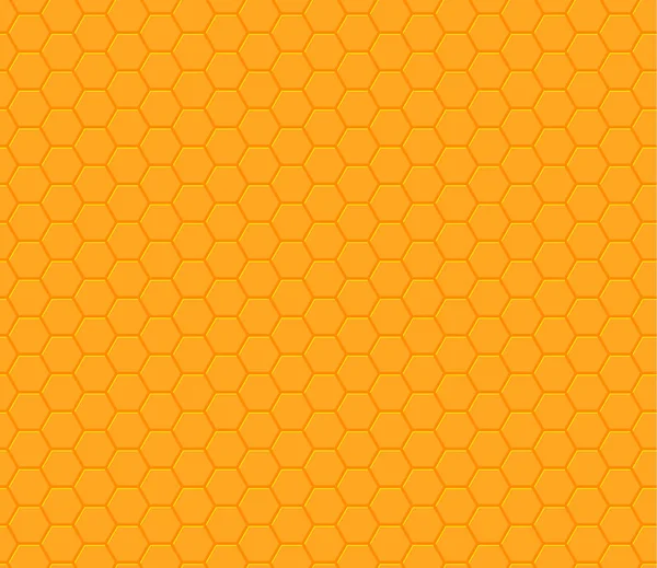 Hexagonal amarillo anaranjado patrón sin costura panal — Vector de stock