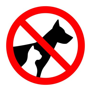 Evde beslenen hayvan köpek ve kedi basit hayvanlar siluet yasak işareti durdurmak