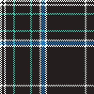 Siyah onay ekose piksel seamless modeli