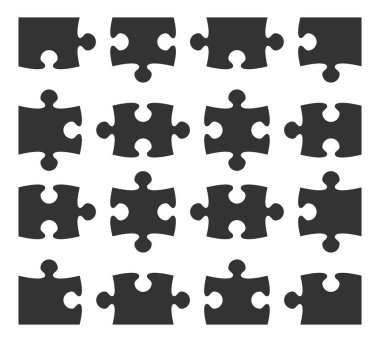 Simge yapboz parçası tasarım öğeleri siluet ayarla