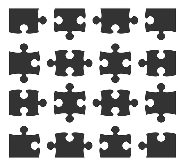 설정 아이콘 직소 퍼즐 부분 디자인 요소 실루엣 — 스톡 벡터