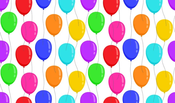 Ballons motif sans couture différentes couleurs sur fond blanc — Image vectorielle