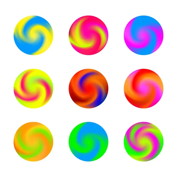 Twisted swirl color ball three dimensional set design element — Stock Vector