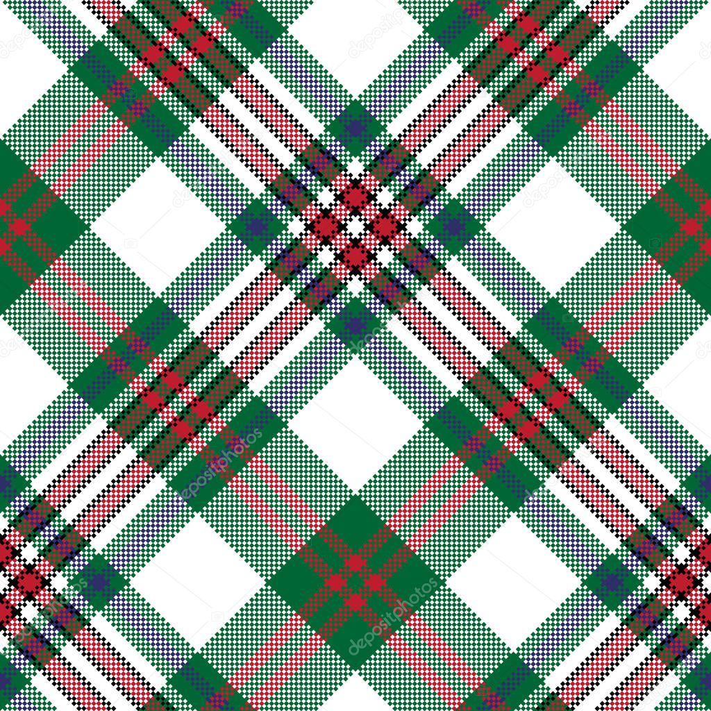 Pixel seamless pattern check tartan fabric texture