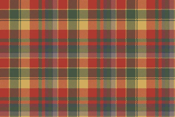 Red green check plaid texture textile seamless pattern — Stock Vector