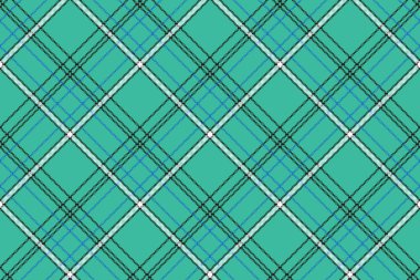 Yeşil mavi kontrol ekose piksel seamless modeli