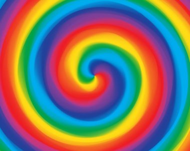 Abstract swirl twisted radial gradient rainbow background clipart