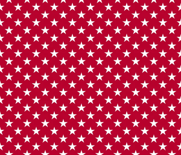 USA style seamless pattern white stars on red background — Stock Vector