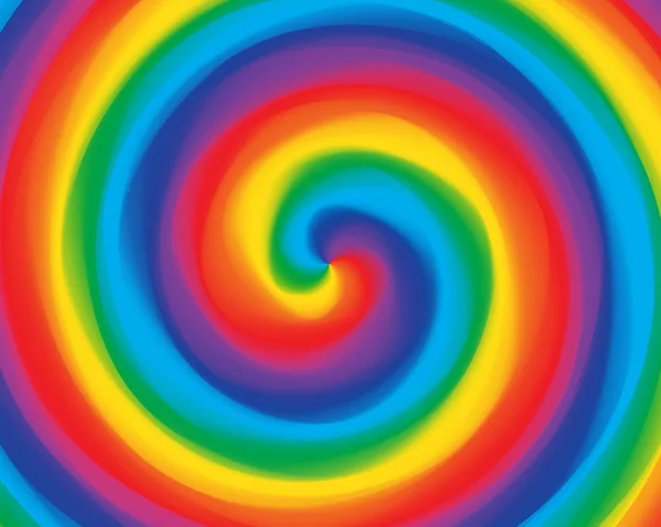 Astratto vortice contorto gradiente radiale sfondo arcobaleno — Vettoriale Stock