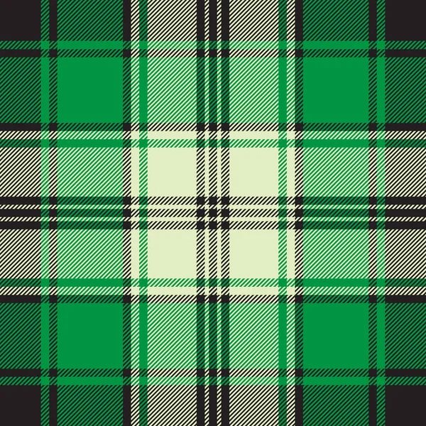 Green check plaid seamless fabric texture — Stock Vector