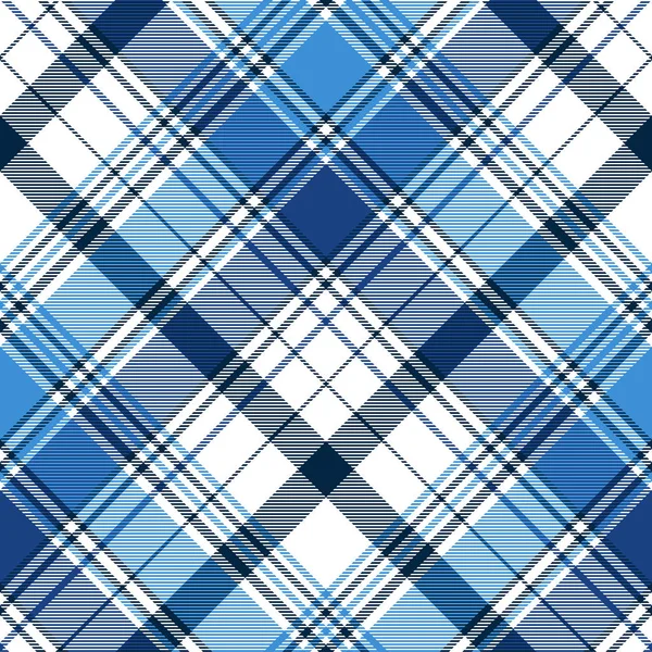 Blue diagonal abstract plaid seamless pattern — Stock Vector