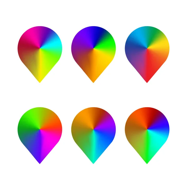Navigation point figure color rainbow design element — Stock Vector