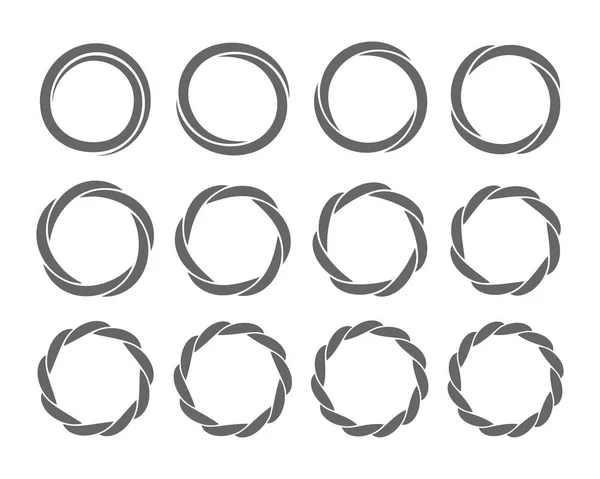 Anéis espirais círculos de torção redemoinho elemento de design definido para infog — Vetor de Stock