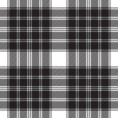 Siyah beyaz klasik kontrol ekose dikişsiz desen