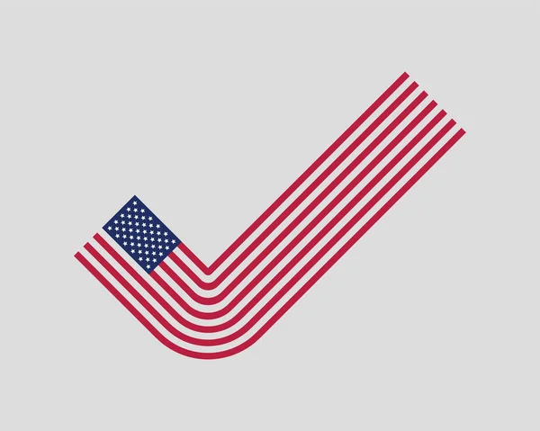 Marca de verificación USA flag vector. Estilo moderno Estados Unidos de América — Vector de stock