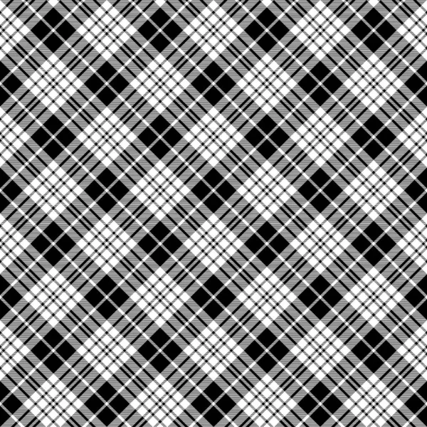 Blackberry clan tartán diagonal negro blanco sin costuras texto de la tela — Archivo Imágenes Vectoriales