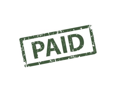 Paid stamp vector texture. Rubber cliche imprint. Web or print d