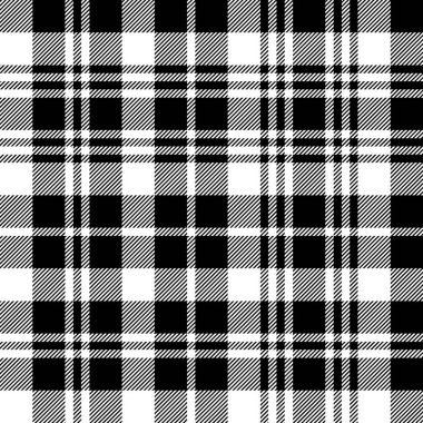 Siyah saat tartan kumaş doku dikişsiz desen
