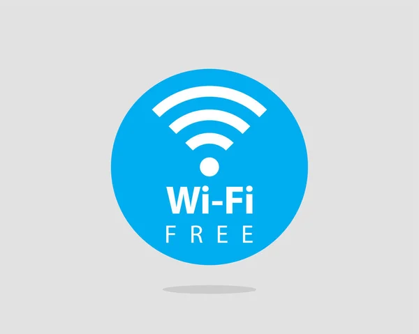 Icono wi fi gratis. Zona de conexión wifi vector símbolo. Ondas de radio — Vector de stock
