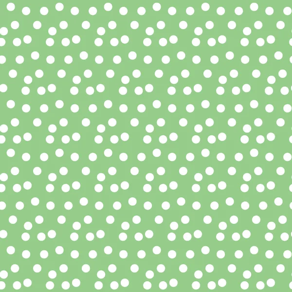 Pastel groene achtergrond verspreid stippen polka naadloze patroon — Stockvector