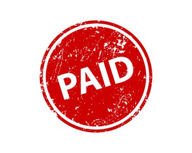 Paid stamp vector texture. Rubber cliche imprint. Web or print d