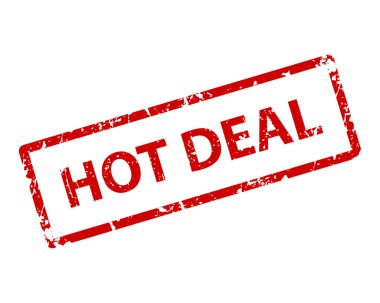 Sıcak anlaşma damga vektör dokusu. Lastik klişe damga. Web ya da Pi