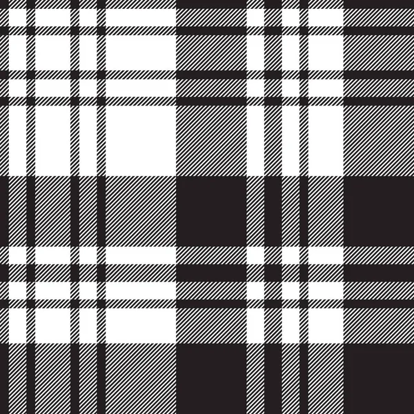 Textura de la tela diagonal negro escocés blanco patrón sin costuras — Archivo Imágenes Vectoriales