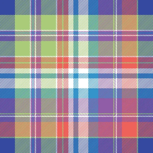 Madras color check plaid seamless pattern — Stock Vector