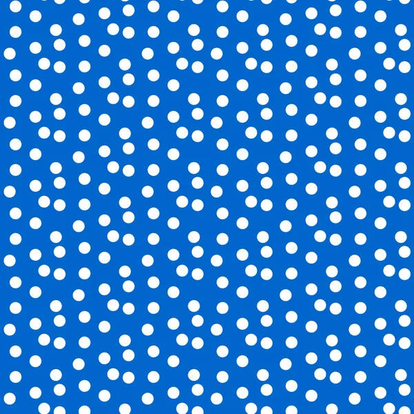 Lunares dispersos fondo de polka azul patrón sin costuras — Vector de stock