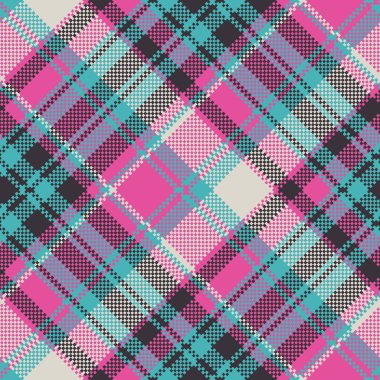 Mavi pembe onay ekose kumaş doku seamless modeli