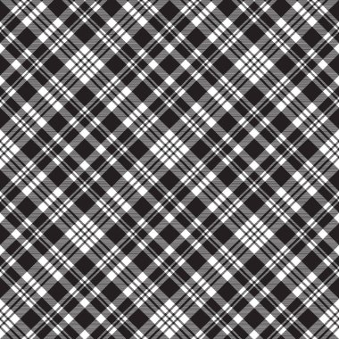 Çapraz siyah beyaz ekoseli desensiz