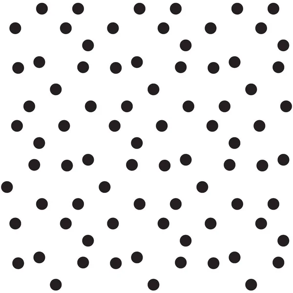 Preto branco dispersão pontos polka sem costura padrão — Vetor de Stock