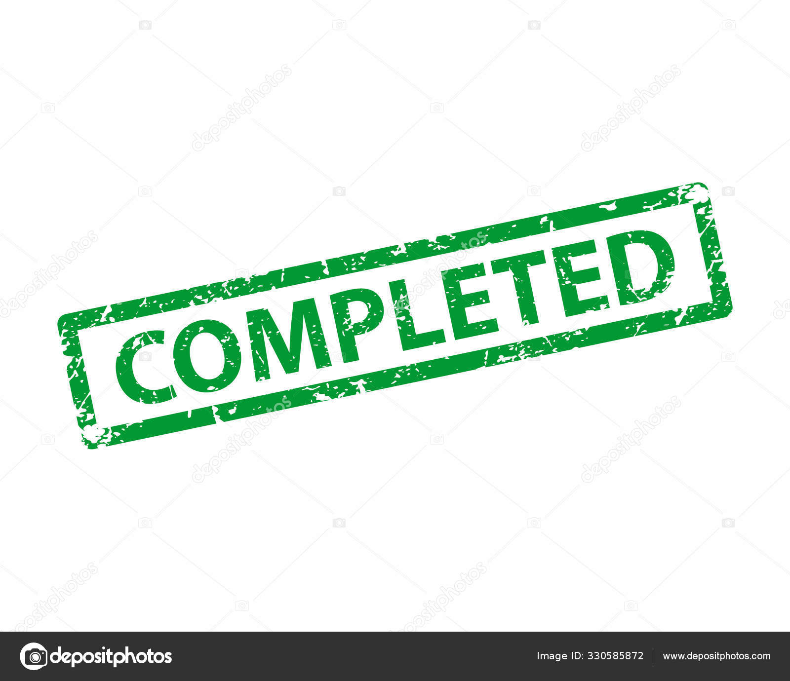 Completed sign sticker. Stamp vector texture. Stock Vector Image by
