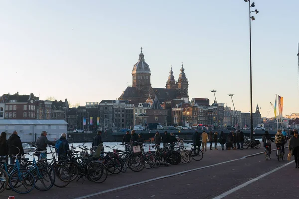 Amsterdam, Hollanda şehir manzarası, tarihi binalar — Stok fotoğraf