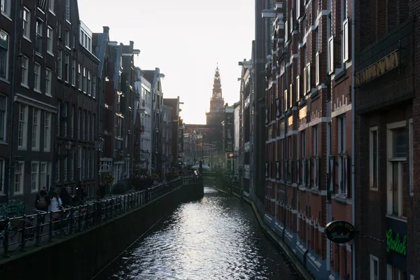 Amsterdam, Hollanda şehir manzarası, tarihi binalar — Stok fotoğraf