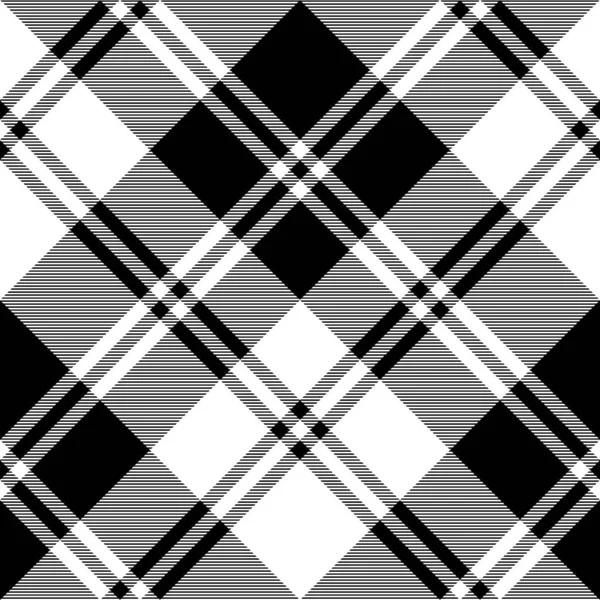Nationales Schottenmuster schwarz weiß nahtlos — Stockvektor