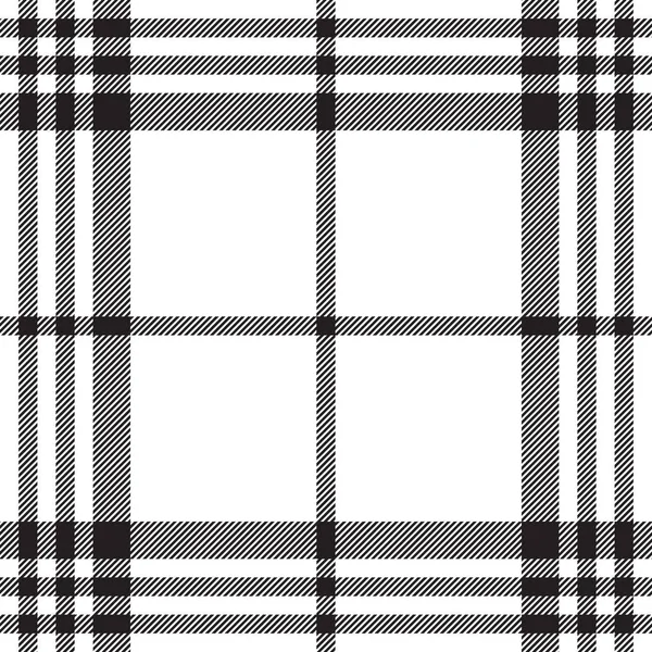 Simple motif tartan blanc noir sans couture — Image vectorielle