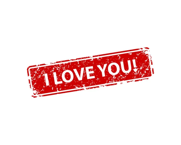 I love you stamp vector texture. Rubber cliche imprint. Web or p — Stock vektor