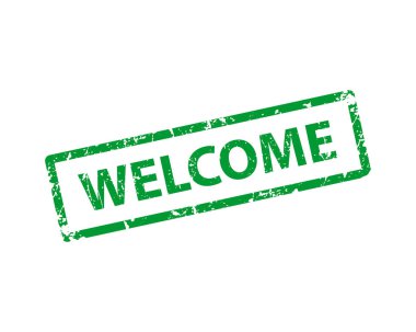 Pul vektör dokusuna hoşgeldiniz. Lastik klişe damga. Web ya da prin